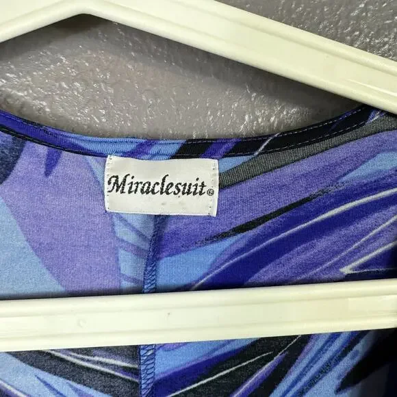 Miraclesuit Coverup Purple Size Large So Alive Tropical Vacation Beach Stretch - Picture 3 of 6